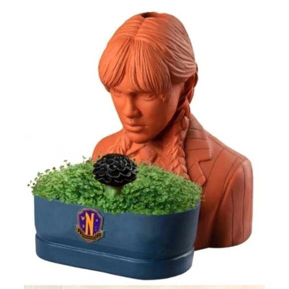 Wednesday Chia Pet Handmade Decorative Planter New•AV - Picture 2 of 8